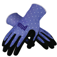 Mud Gloves Mud Polka Grip Style Wisteria Gardening Gloves 036W Case of 6