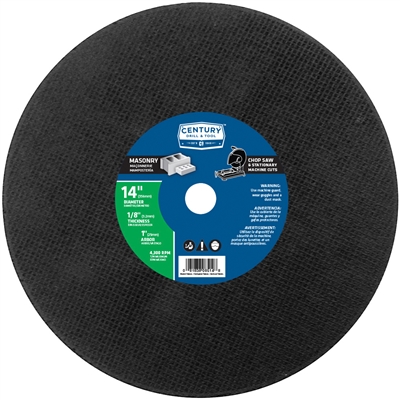 Century Drill & Tool 14 in. x 1/8 in. Masonry Abrasive Blade 08514 Case of 2