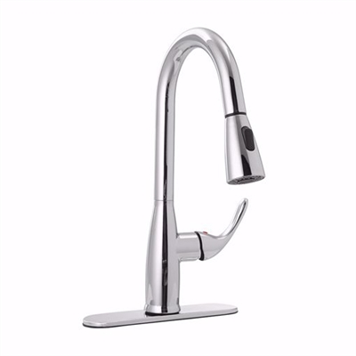 Jones Stephens Chrome Plated Hi-Arc Pull-Down Kitchen Faucet 1559060