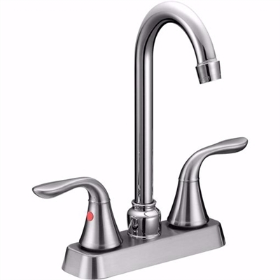 Jones Stephens Brushed Nickel Two Handle Gooseneck Bar Faucet 1822026