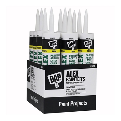 DAP Alex Painter White Caulk 10.1 oz 18670 Case of 12