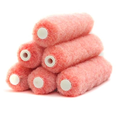 Rollerlite 6AP038-6 6" x 3/8" Pink Polyester Mini Roller Covers 90 pack