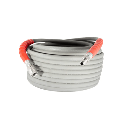 BE Pressure 100 Feet High Pressure 6000 PSI 3/8 Inch Smooth Rubber Wrapped Hose White 85.238.215T