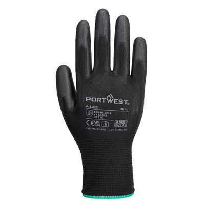 Portwest Latex Free PU Palm Glove - Full Carton (144) Black A123