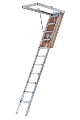 Louisville Ladder 25.5 x 54 Aluminum Attic Ladder, Type IAA, 375-pound Load Capacity, AH2540MS