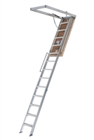Louisville Ladder 10 ft.- 12 ft., 22.5 x 63 Energy Efficient Aluminum Attic Ladder, Type IAA, 375-pound Load Capacity, AL2240LG-R5