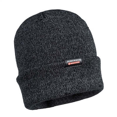 Portwest Reflective Knit Hat, Insulatex Lined Black B010BKR