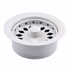 Jones Stephen Polar White Disposer Flange with Basket Strainer and Stopper, Boxed B03001B