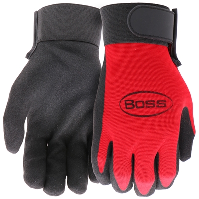 Boss Gloves Sandy Coated Grip Glove Red B31121 Case of 12