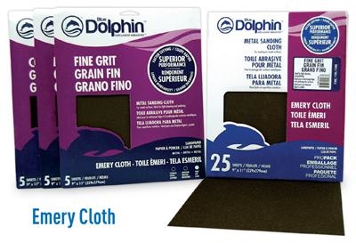 Blue Dolphin 9" x 11" Emery Metal Sanding Cloth SP EM91125 Case of 125 Sheets