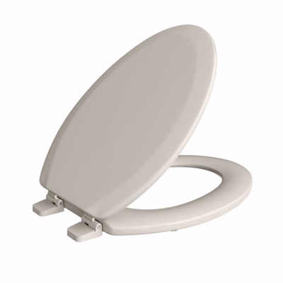 Jones Stephens Biscuit Deluxe Molded Wood Toilet Seat, Closed Front with Cover, Elongated C014WD02