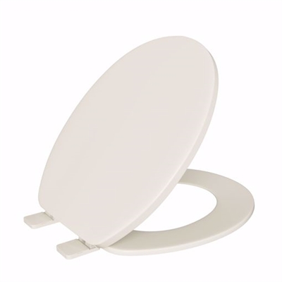 Jones Stephens Bone Standard Plastic Toilet Seat, Closed Front with Cover, Round C101001