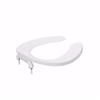 Jones Stephens White Plastic Toilet Seat, Open Front less Cover, Check Hinges, Round C105C00