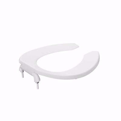 Jones Stephens White Plastic Toilet Seat, Open Front less Cover, Check Hinges, Round C105C00