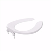 Jones Stephens White Plastic Toilet Seat, Open Front less Cover, Check Hinges, Elongated C106C00