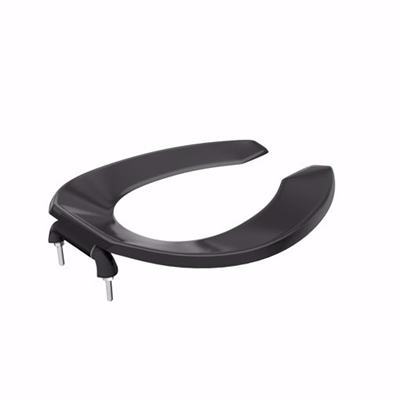 Jones Stephens Black Plastic Toilet Seat, Open Front less Cover, Check Hinges, Elongated C106C90