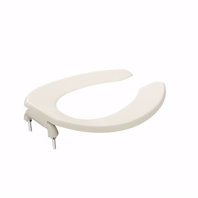 Jones Stephens Bone Plastic Toilet Seat, Open Front less Cover, Self-Sustaining Check Hinges, Elongated C106SSC01