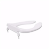 Jones Stephens White Heavy Duty Plastic Toilet Seat, Open Front less Cover, Check Hinges, Elongated C108C00