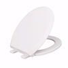 Jones Stephens White Deluxe Plastic Toilet Seat, Closed Front with Cover, Slow-Close and QuicKlean&reg; Hinges, Elongated C1211S00