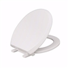 Jones Stephens White Premium Plastic Toilet Seat, Closed Front with Cover, QuicKlean&reg; Hinges, Round C160600