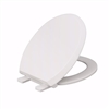 Jones Stephens White Premium Plastic Toilet Seat, Closed Front with Cover, Slow-Close and QuicKlean&reg; Hinges, Round C1606S00