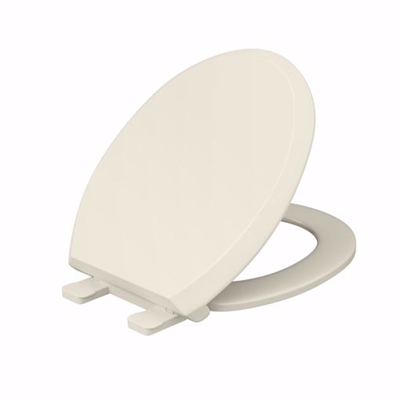 Jones Stephens Bone Premium Plastic Toilet Seat, Closed Front with Cover, Slow-Close and QuicKlean&reg; Hinges, Round C1606S01