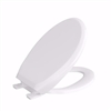 Jones Stephens White Premium Plastic Toilet Seat, Closed Front with Cover, QuicKlean&reg; Hinges, Elongated C220000