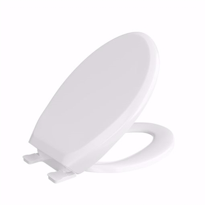 Jones Stephens White Premium Plastic Toilet Seat, Closed Front with Cover, QuicKlean&reg; Hinges, Elongated C220000