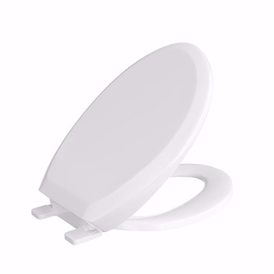 Jones Stephens White Premium Plastic Toilet Seat, Closed Front with Cover, Elongated C2200HPSS00