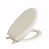 Jones Stephens Bone Premium Plastic Toilet Seat, Closed Front with Cover, Slow-Close and QuicKlean&reg; Hinges, Elongated C2200S01