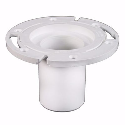 Jones Stephens 3" PVC Closet Flange with 4" Barrel and Plastic Ring C50306