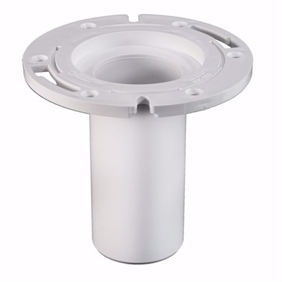 Jones Stephens 3" PVC Closet Flange with 6" Barrel and Plastic Ring C50308