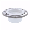 Jones Stephens 3" x 4" PVC Closet Flange with Stainless Steel Ring and Knockout C57034