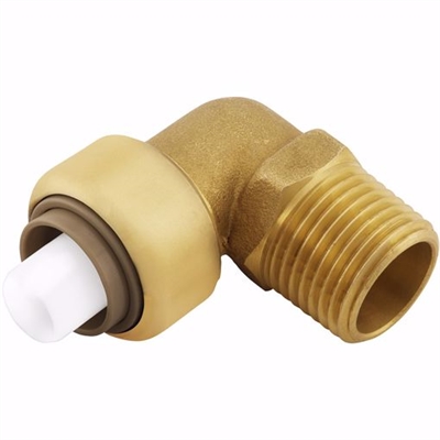 Jones Stephens 1/2in MPT PlumBite Push On 90Â° Elbow Adapter C77432LF