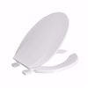 Jones Stephens White Light Duty Plastic Toilet Seat, Open Front with Cover, Elongated C8033O00