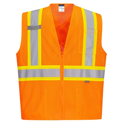 Portwest X-Back Contrast Tape Vest Orange CA101ORR