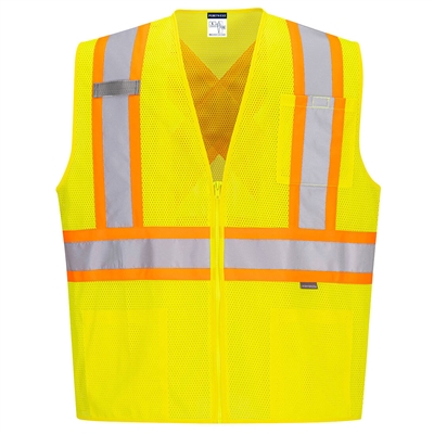 Portwest X-Back Contrast Tape Vest Yellow CA101YER