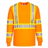 Portwest Hi-Vis X Back Contrast Tape T-Shirt L/S Orange CA111ORR