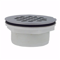 Jones Stephens 2 inch No Caulk Shower Stall Drain with Plastic Body and Stainless Steel Strainer D40101