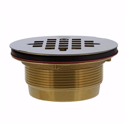 Jones Stephens 2 inch No Caulk Shower Stall Drain with Brass Body and Stainless Steel Strainer (140NC) D40140