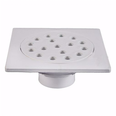 Jones Stephens 9" x 9" Square PVC Utility Drain with 4" Hub D42019