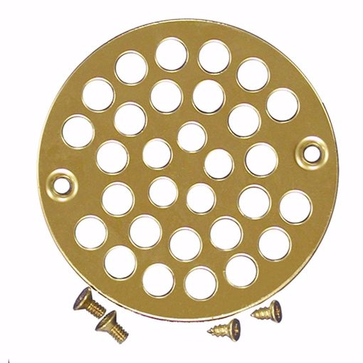 2 inch x 3 inch Shower Drain with 4-1/4 inch Brass Square Strainer, Chrome  Plated