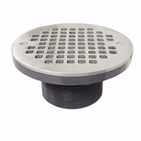 Jones Stephens 3" PVC IPS Plastic Spud with 6" Stainless Steel Round Strainer D56105