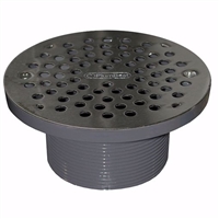 Jones Stephens 3-1/2" PVC IPS Plastic Spud with 6" Stainless Steel Round Strainer D56106