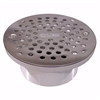 Jones Stephens 4" PVC IPS Plastic Spud with 6" Stainless Steel Round Strainer D56107