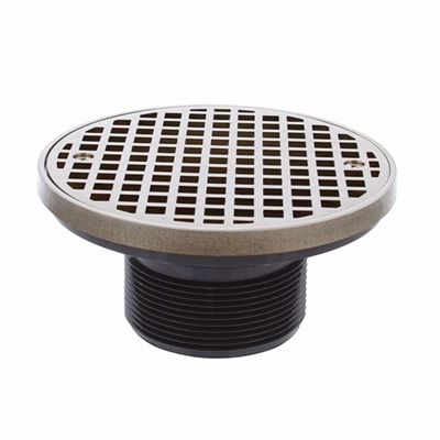 Jones Stephens 3" IPS PVC Spud with 6" Nickel Bronze Strainer with Ring D56404