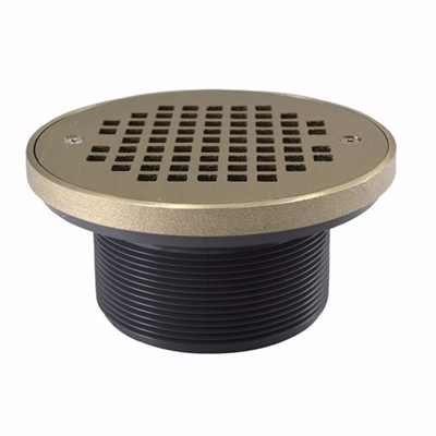 Jones Stephens 4" IPS PVC Spud with 6" Nickel Bronze Strainer with Ring D56409