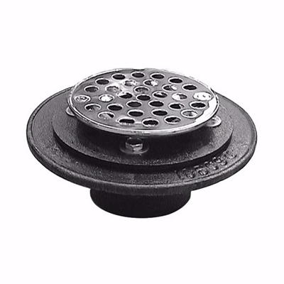 Jones Stephens 2 inch Inside Caulk Shower Drain Push-On with Gasket and Stainless Steel Strainer D60199