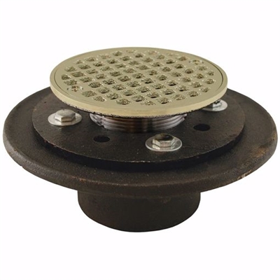 Jones Stephens 2 IC SHOWER DRAIN W/PB BRASS STR D60202