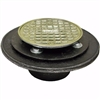 Jones Stephens 2 inch FIP Shower/Floor Drain with 6-1/2 inch Pan and 4 inch Polished Brass Cast Round Strainer D60204